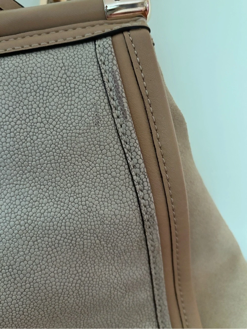 COACH Madison Pinnacle Caroline Satchel in Embossed Texture Leather and Sued